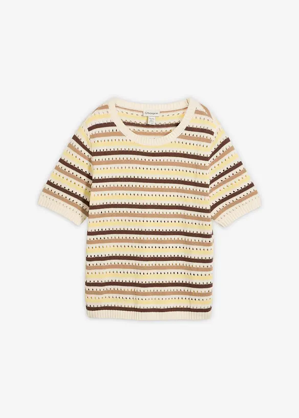 T-shirt en maille ajour&eacute;e, bonprix