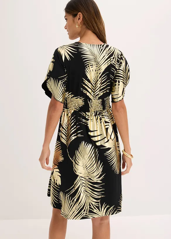 Jerseykleid mit Gold-Druck, bonprix