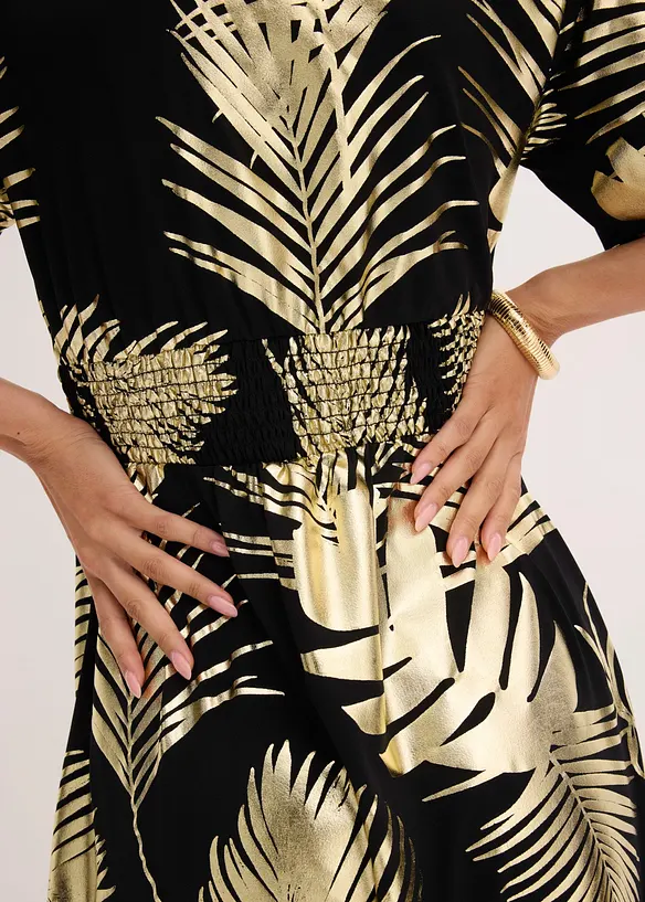 Jerseykleid mit Gold-Druck, bonprix