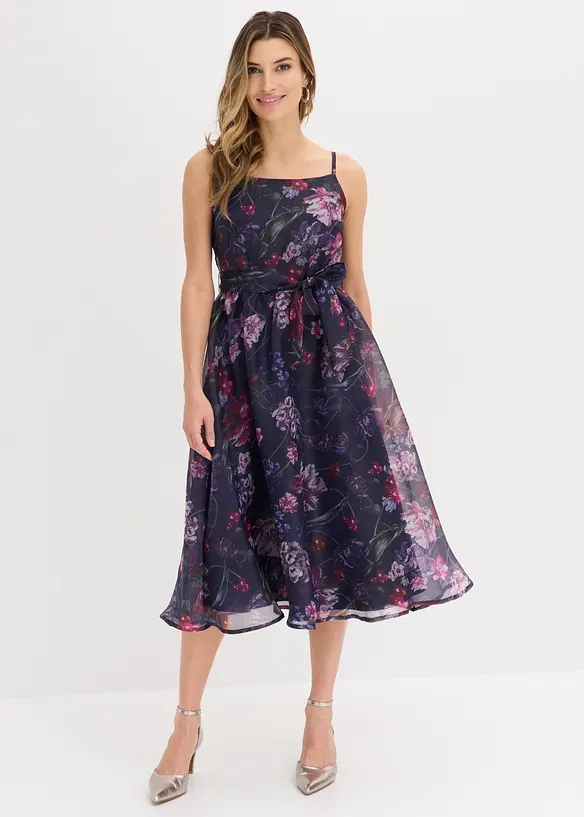 Midikleid aus zartem T&uuml;ll mit Bindeband, bonprix