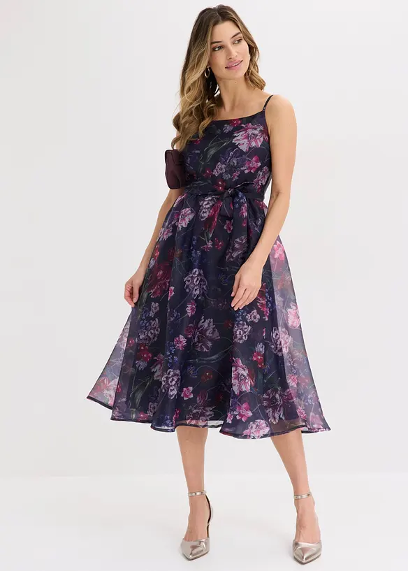 Midikleid aus zartem T&uuml;ll mit Bindeband, bonprix