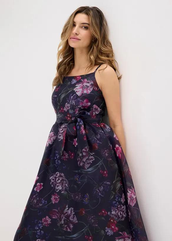 Midikleid aus zartem T&uuml;ll mit Bindeband, bonprix