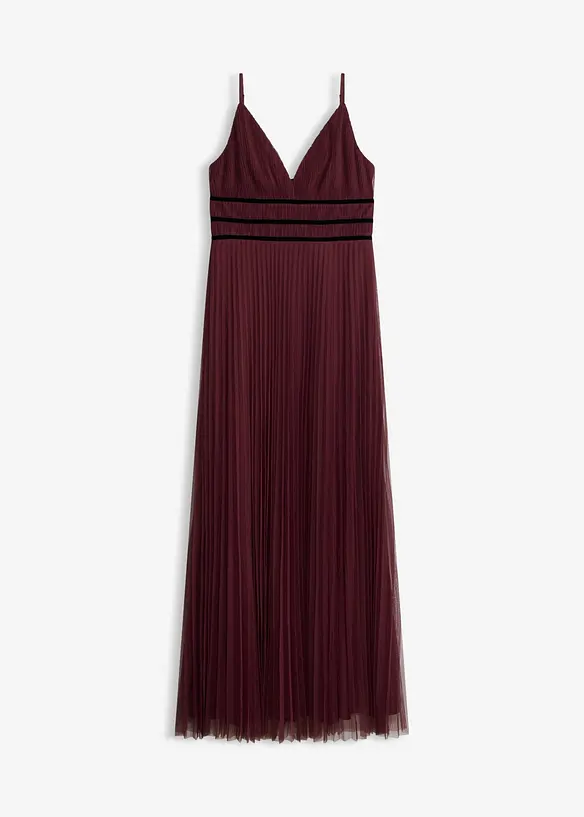Abendkleid aus zartem T&uuml;ll mit Plisse&eacute;, bonprix