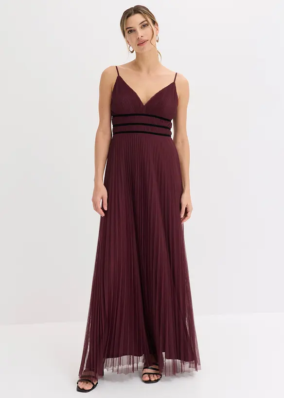 Abendkleid aus zartem T&uuml;ll mit Plisse&eacute;, bonprix