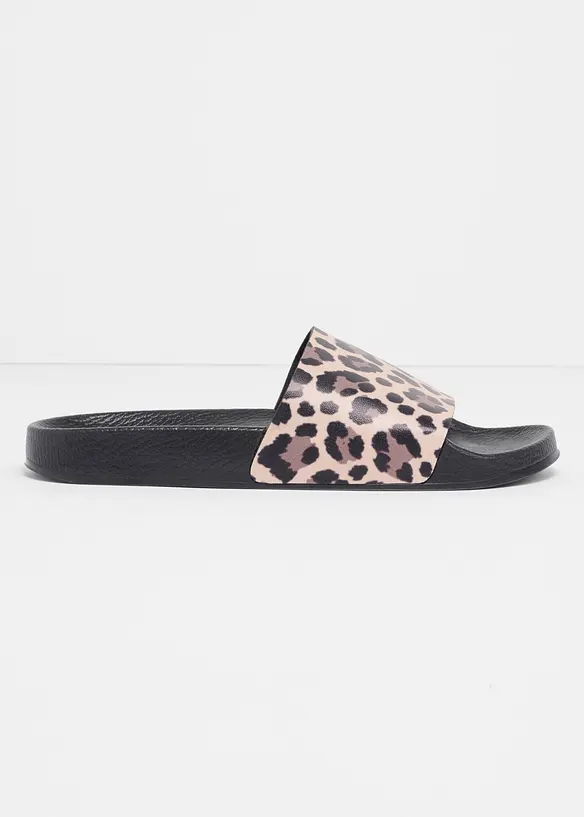 Mules &agrave; motif animalier, bonprix