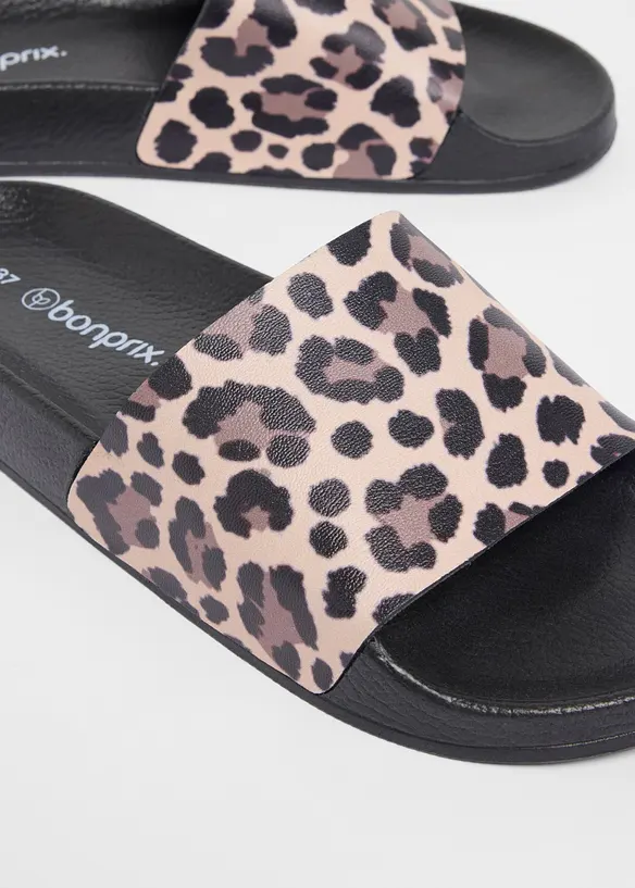 Mules &agrave; motif animalier, bonprix