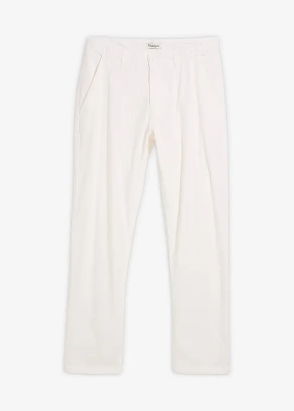 Pantalon chino regular en lin m&eacute;lang&eacute;, droit, bonprix