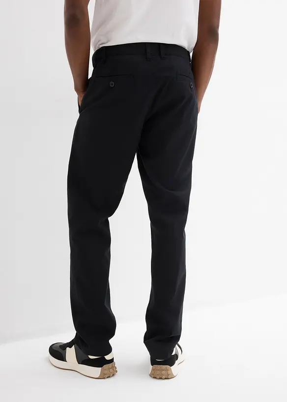 Pantalon chino regular en lin m&eacute;lang&eacute;, droit, bonprix