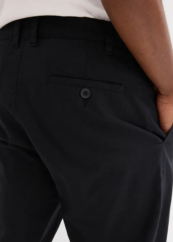 Pantalon chino regular en lin m&eacute;lang&eacute;, droit, bonprix