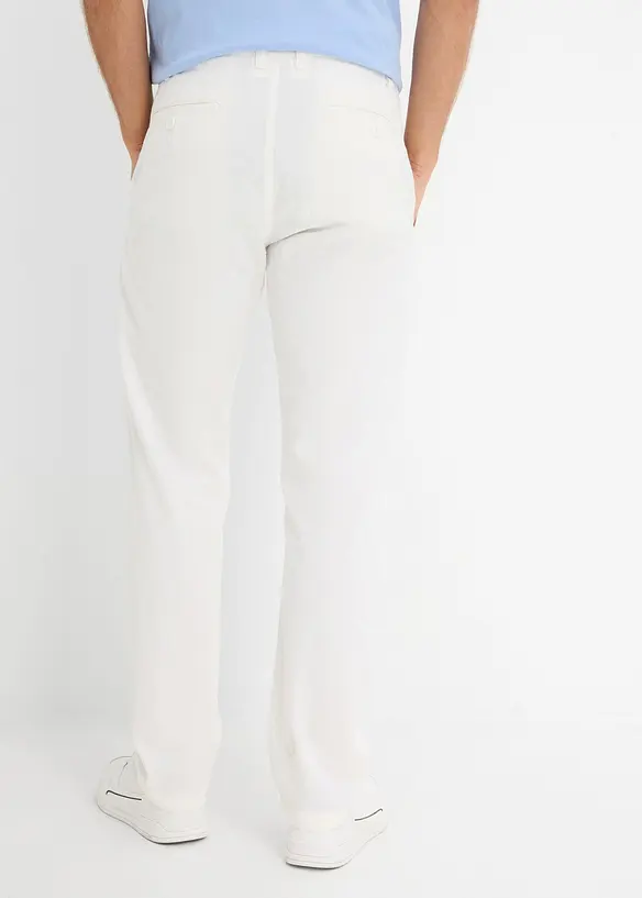 Pantalon chino regular en lin m&eacute;lang&eacute;, droit, bonprix