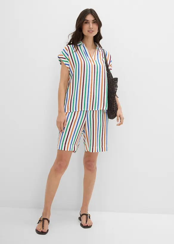 Blouse manches courtes en viscose m&eacute;lang&eacute;e, bonprix