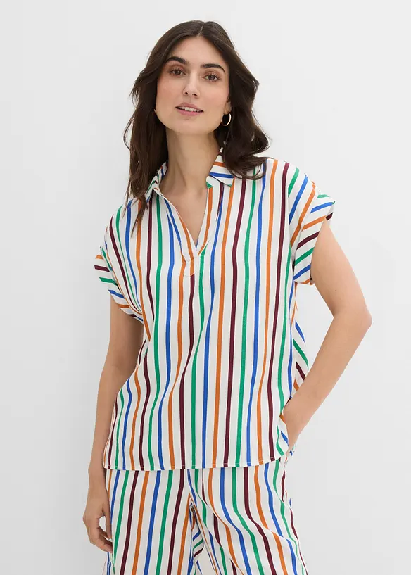 Blouse manches courtes en viscose m&eacute;lang&eacute;e, bonprix