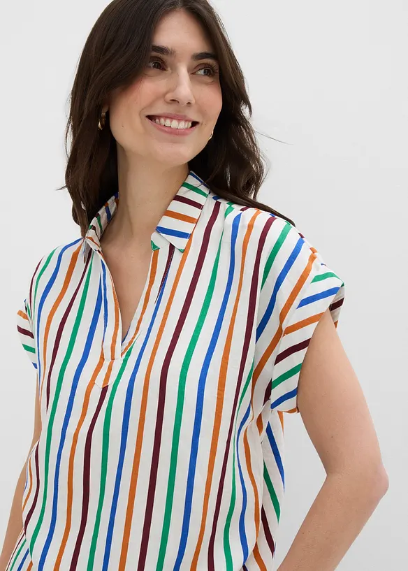 Blouse manches courtes en viscose m&eacute;lang&eacute;e, bonprix
