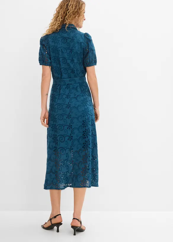 Robe chemise en broderie anglaise, 100% coton, bonprix