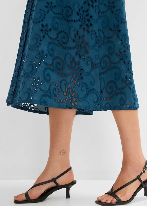 Robe chemise en broderie anglaise, 100% coton, bonprix