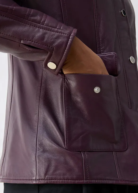 Veste en cuir nappa d&rsquo;agneau, bonprix
