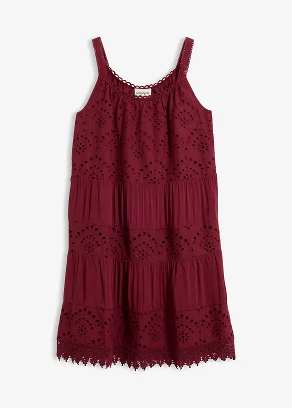Robe &agrave; fines bretelles en viscose avec dentelle, bonprix