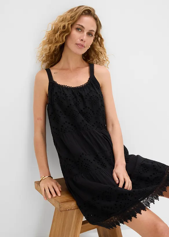 Tr&auml;gerkleid aus Viskose mit Spitze, bonprix