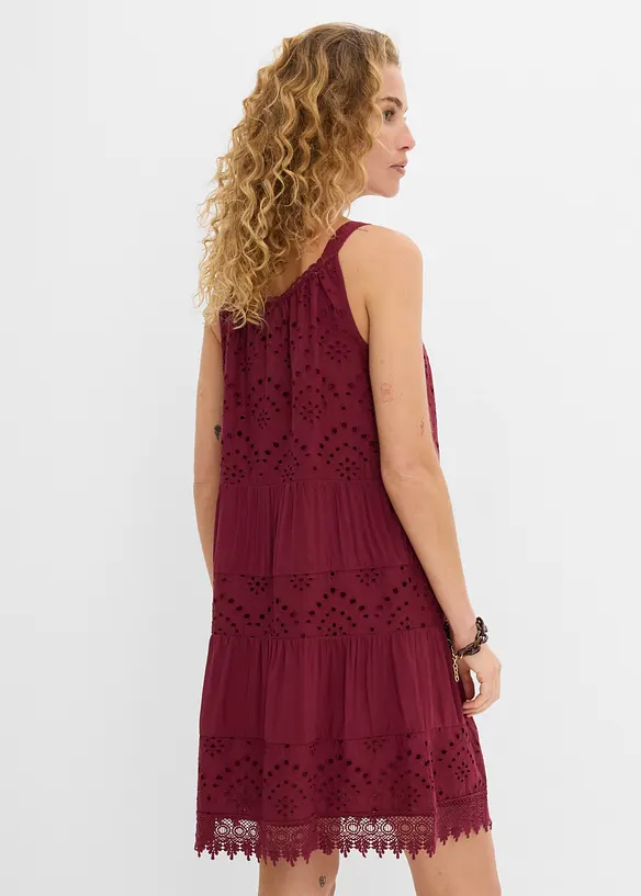 Robe &agrave; fines bretelles en viscose avec dentelle, bonprix