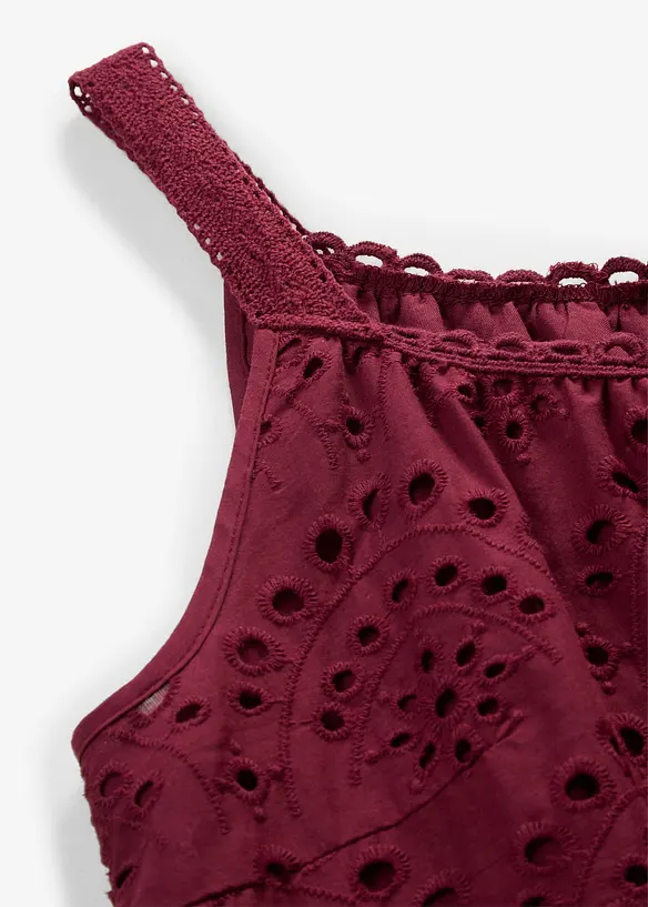 Robe &agrave; fines bretelles en viscose avec dentelle, bonprix