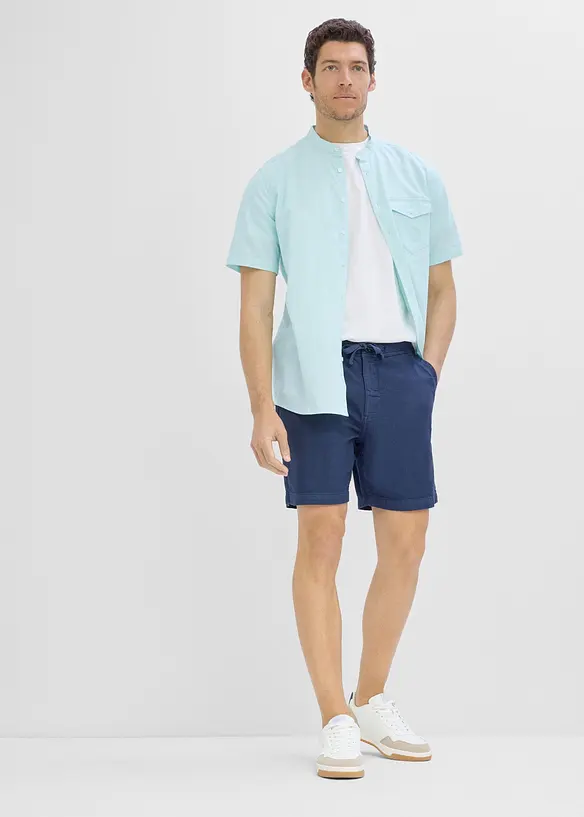 Chemise manches courtes a&eacute;rienne en lin m&eacute;lang&eacute;, bonprix