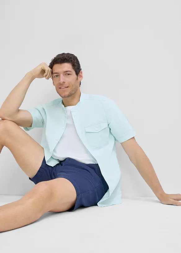 Chemise manches courtes a&eacute;rienne en lin m&eacute;lang&eacute;, bonprix