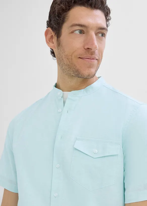 Chemise manches courtes a&eacute;rienne en lin m&eacute;lang&eacute;, bonprix