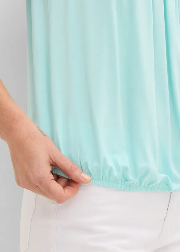 Top en viscose extensible et dentelle, bonprix