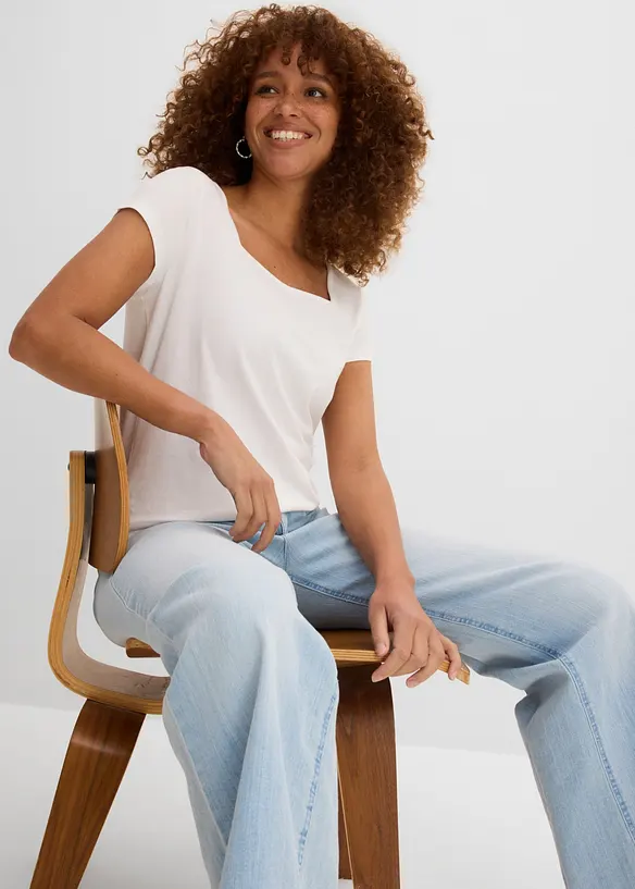 Kurzarmshirt mit Karree-Ausschnitt, bonprix