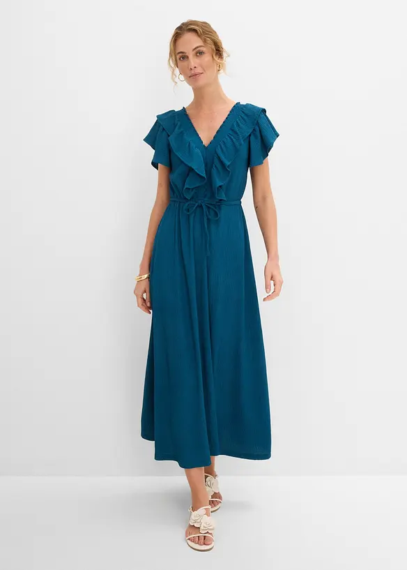 Robe longue &agrave; volants, bonprix