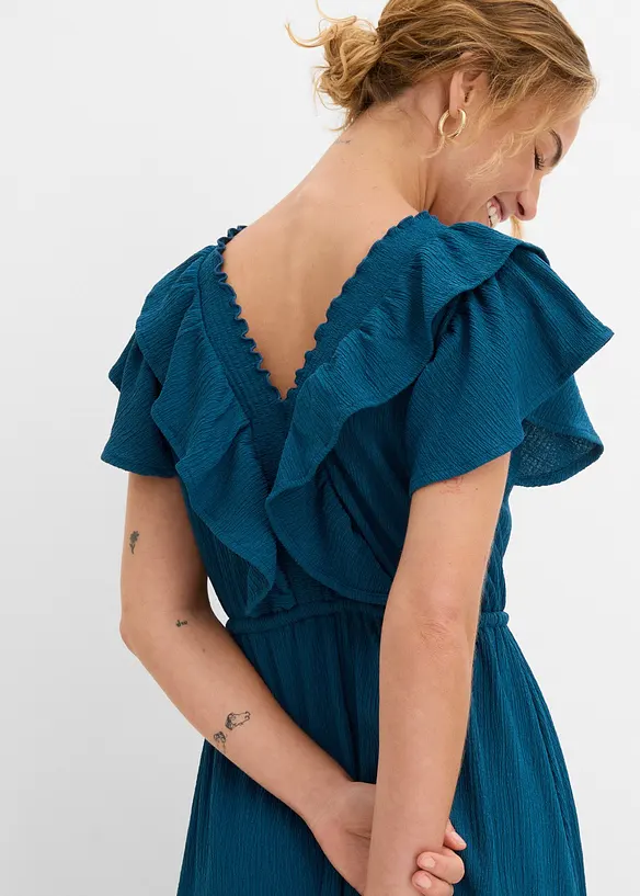 Robe longue &agrave; volants, bonprix