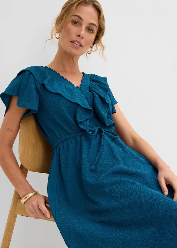 Robe longue &agrave; volants, bonprix