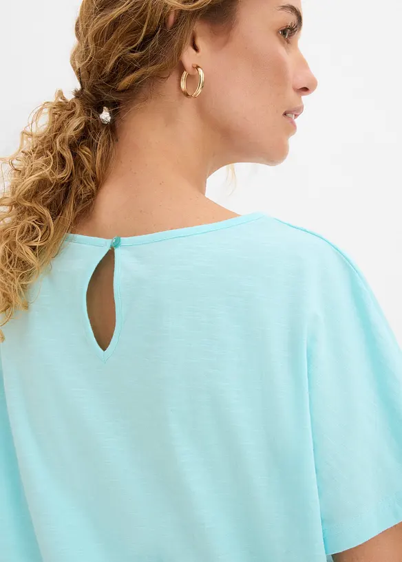 T-shirt en fil flamm&eacute; avec base smock&eacute;e, bonprix