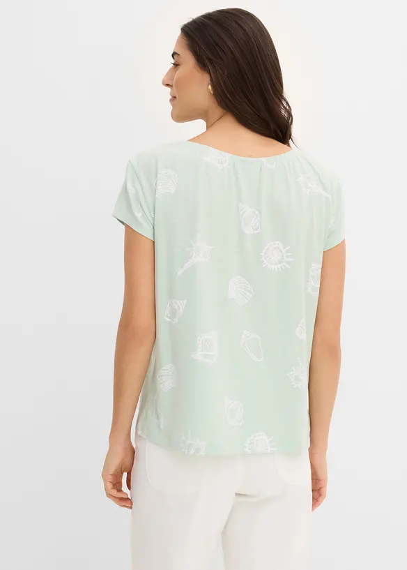 T-shirt imprim&eacute; &agrave; col rond en coton, bonprix