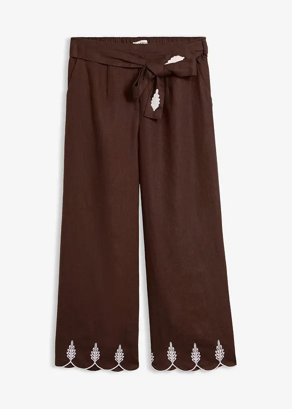 Leinen-Culotte mit G&uuml;rtel (2 tlg. Set), bonprix
