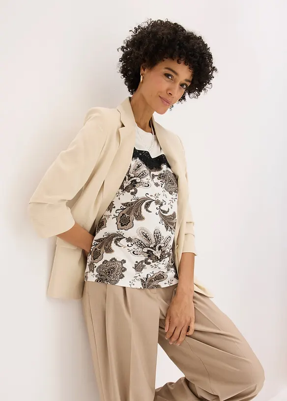 T-shirt oversize avec un galon de dentelle, bonprix
