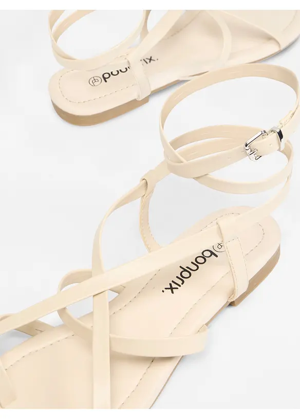 Sandales &agrave; lani&egrave;res, bonprix