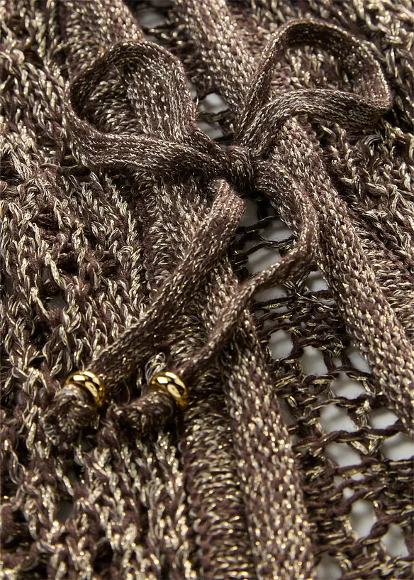 Ajour-Strickweste mit Viskose und Glitzergarn, bonprix