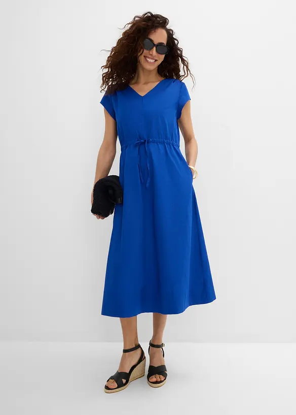 Robe en popeline de coton avec cordon, bonprix