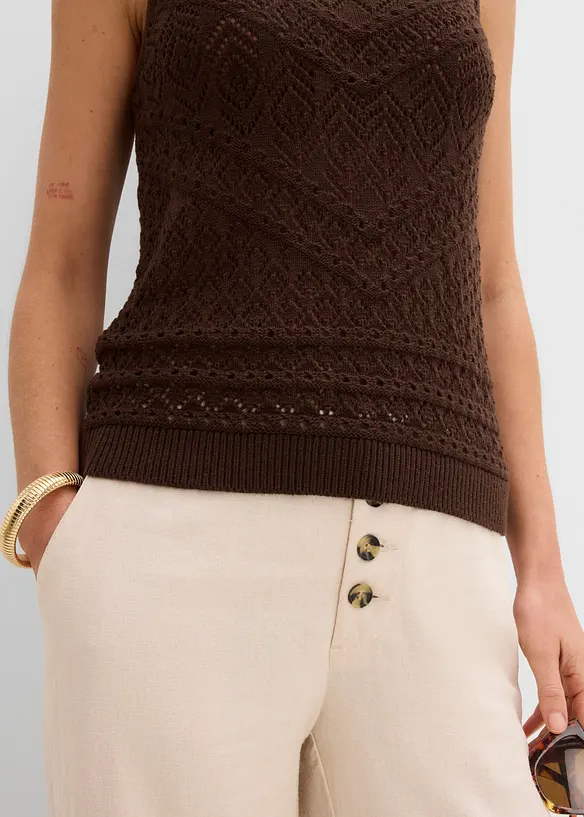 Top en maille ajour&eacute;e, bonprix