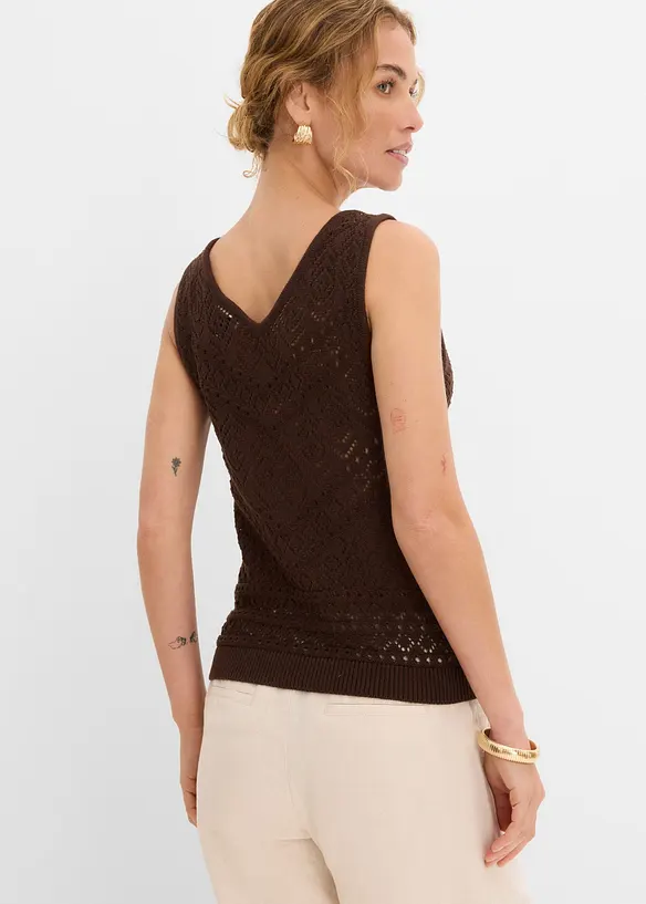 Top en maille ajour&eacute;e, bonprix