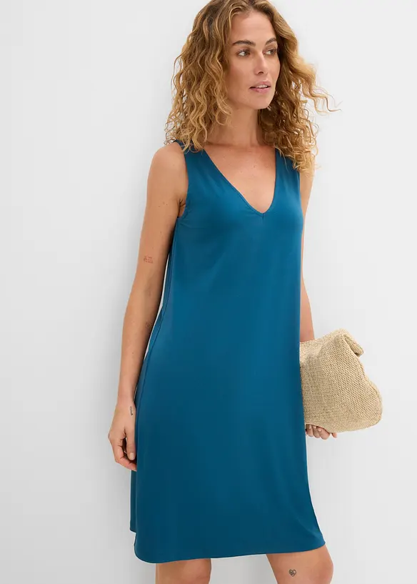 Robe d&eacute;bardeur fluide &agrave; col V, bonprix