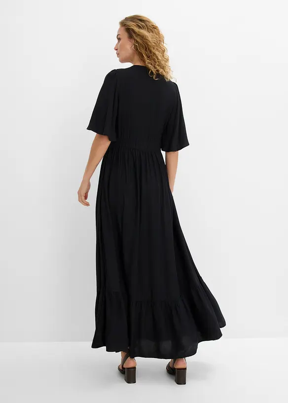 Maxi-Stufenkleid aus flie&szlig;ender Viskose, bonprix