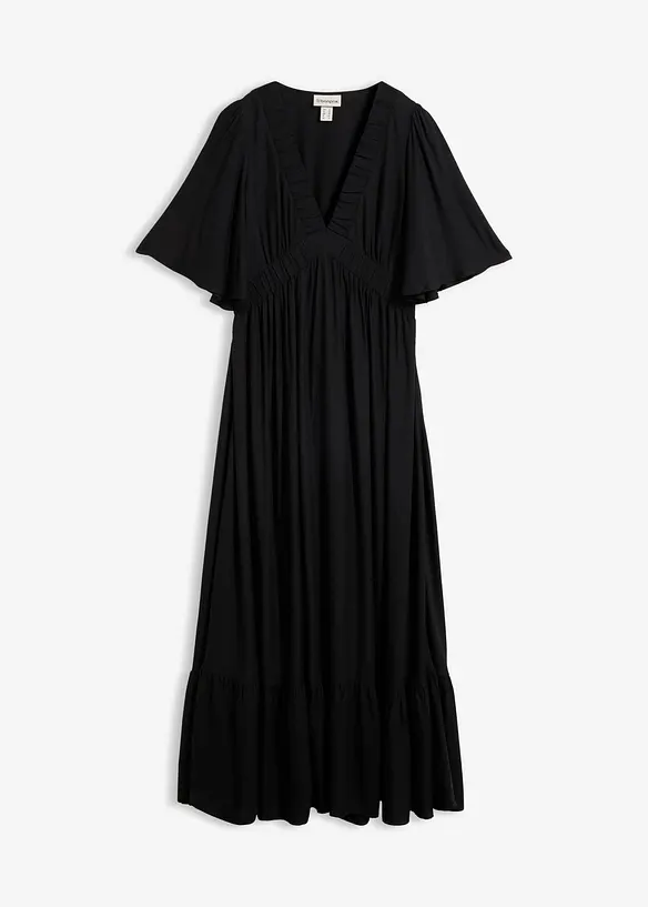 Maxi-Stufenkleid aus flie&szlig;ender Viskose, bonprix