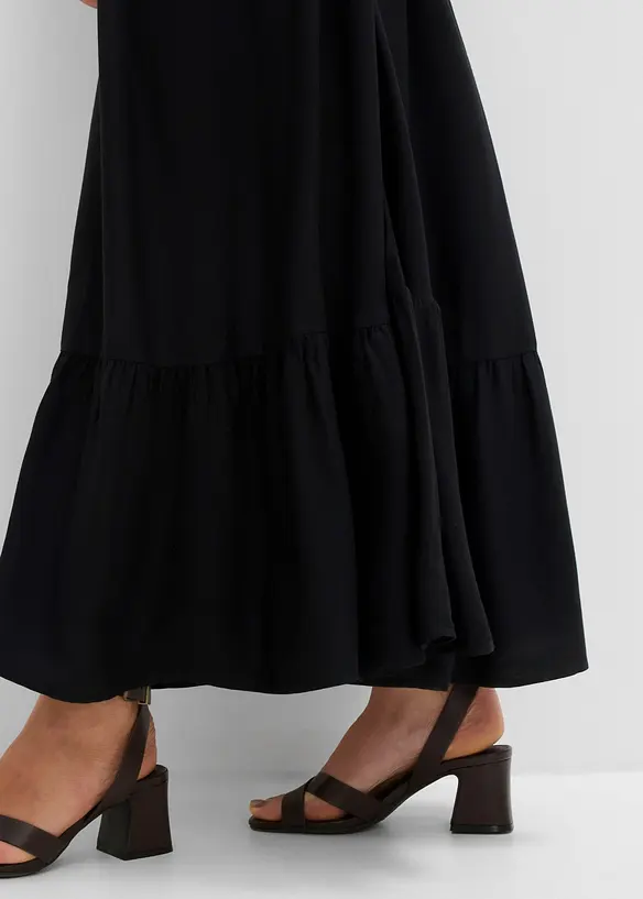 Maxi-Stufenkleid aus flie&szlig;ender Viskose, bonprix