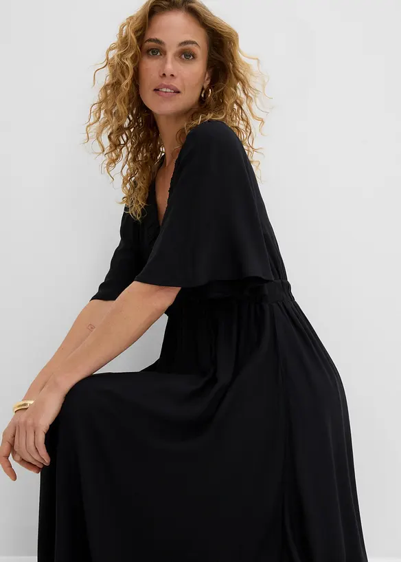 Maxi-Stufenkleid aus flie&szlig;ender Viskose, bonprix