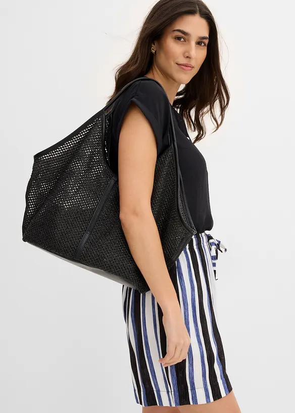 Short &agrave; taille &eacute;lastiqu&eacute;e en viscose, bonprix