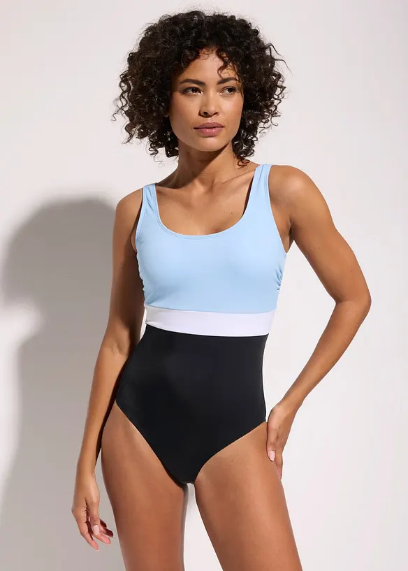 Maillot 1 pi&egrave;ce s&eacute;chage rapide, color-block, bonprix