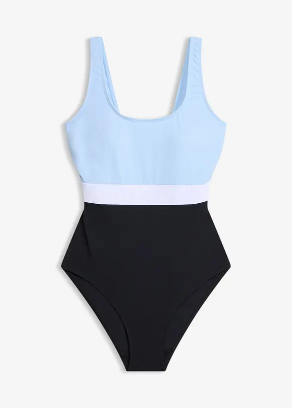 Maillot 1 pi&egrave;ce s&eacute;chage rapide, color-block, bonprix