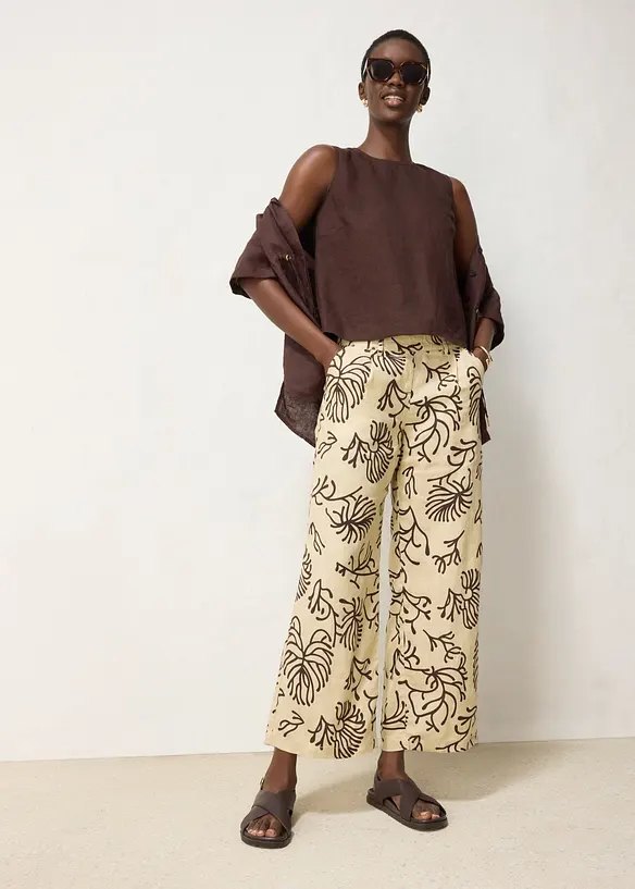 Marlenehose aus reinem Leinen, bonprix
